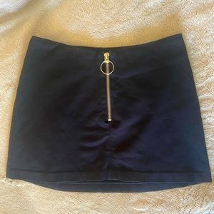 Black Reformation Skirt with Silver Zipper